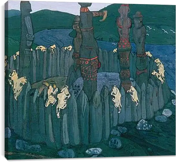 Постер на подрамнике - Идолы. Рерих Николай