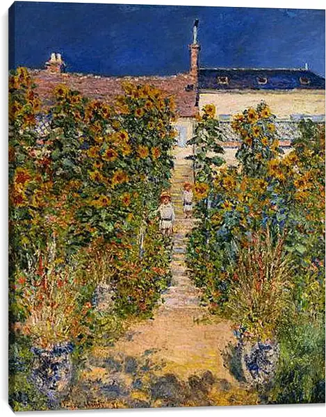 Постер на подрамнике - Сад художника в Ветёе. Клод Моне