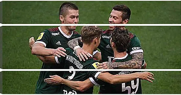 Модульная картина - Празднование гола. Локомотив Москва. Lokomotiv Moscow