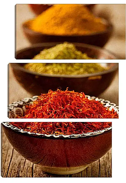 Модульная картина - Специи в тарелках. Ароматы Востока.