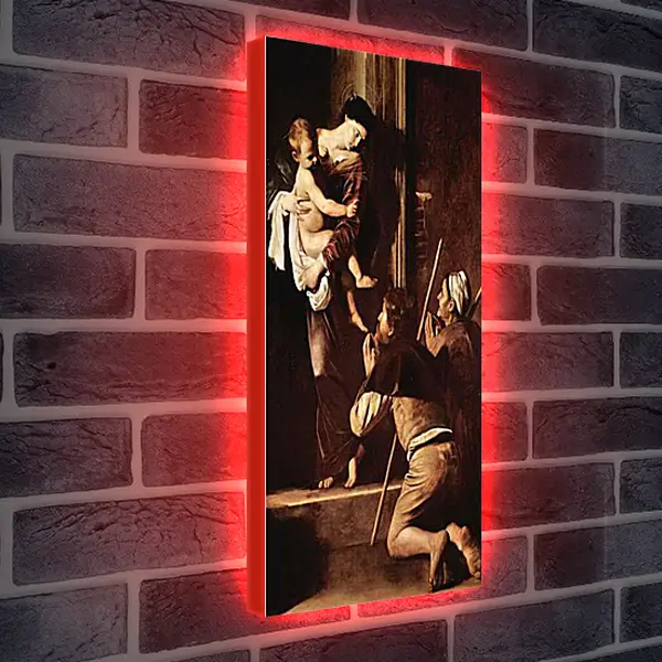 Лайтбокс световая панель - Madonna of the Pilger. Микеланджело Караваджо