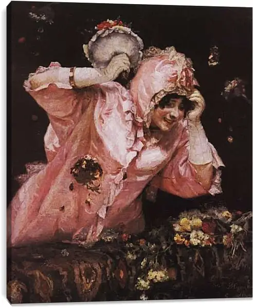 Постер на подрамнике - Сцена из римского карнавала. Василий Суриков