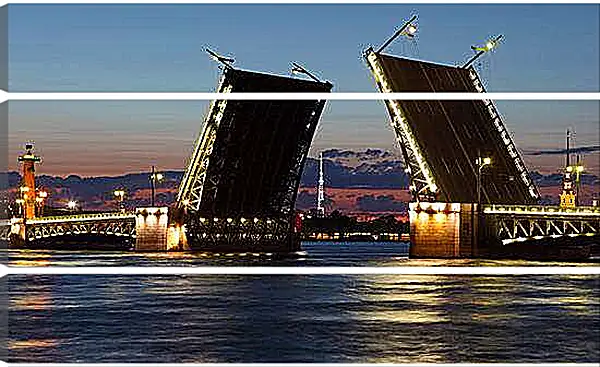 Модульная картина - Разводной мост. Санкт-Петербург.