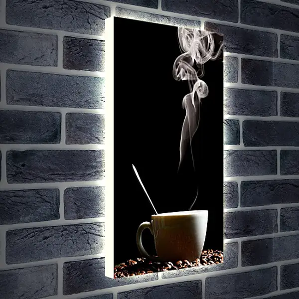 Лайтбокс световая панель - Чашка горячего кофе. Ароматное начало.