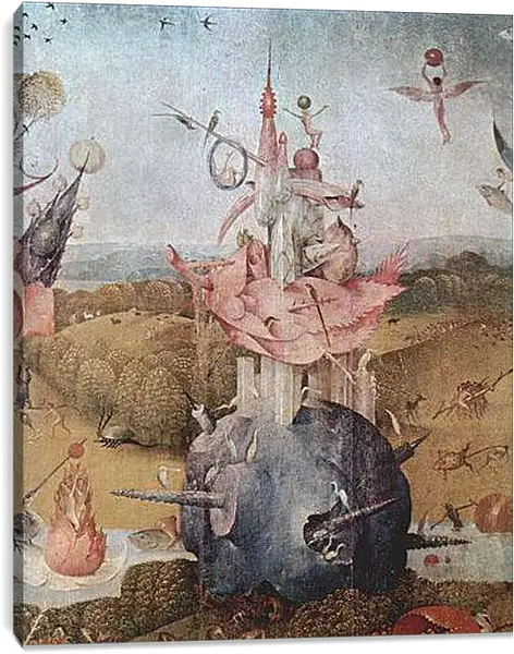 Постер на подрамнике - Der Garten der Luste, Mitteltafel - Der Garten der Luste. Иероним Босх