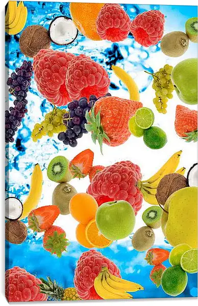 Постер на подрамнике - Ягоды и фрукты. Фруктовый Взрыв.