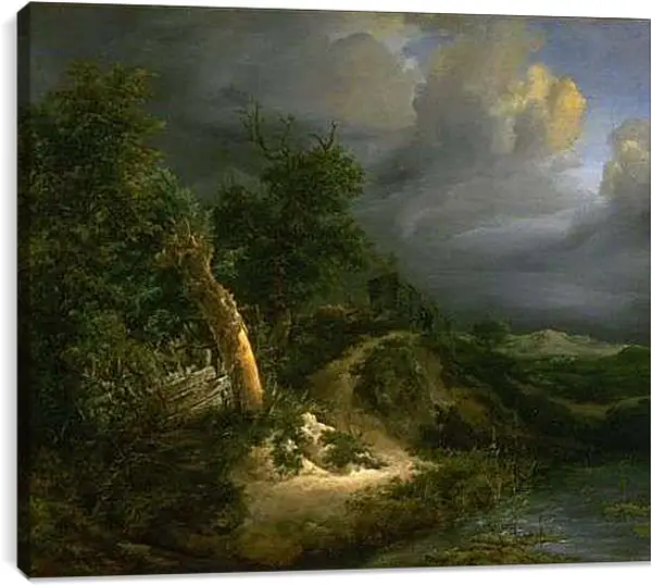 Постер на подрамнике - Storm on the Dunes. Якоб ван Рейсдал