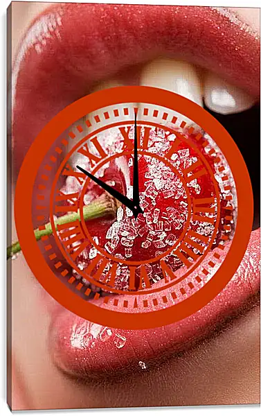 Часы картина - Вишня в сахаре. Сладкое искушение.