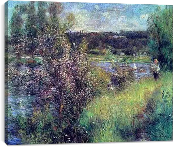 Постер на подрамнике - The Seine at Chatou. Пьер Огюст Ренуар