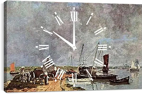 Часы картина - Seehafen. Эжен Буден