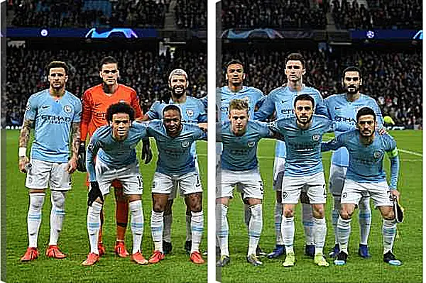 Модульная картина - Фото перед матчем. Манчестер Сити. Manchester City