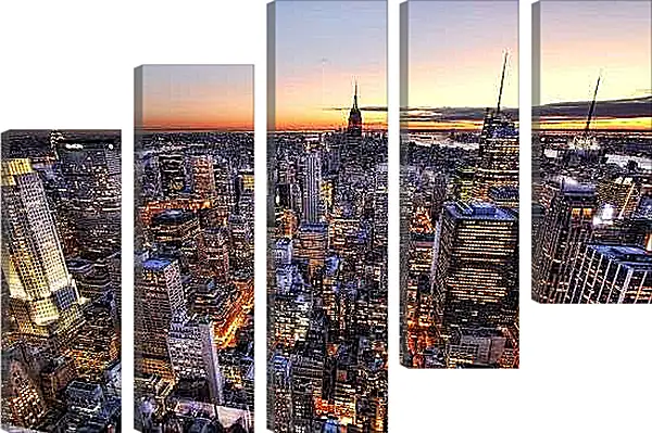 Модульная картина - Вечерний Нью-Йорк
