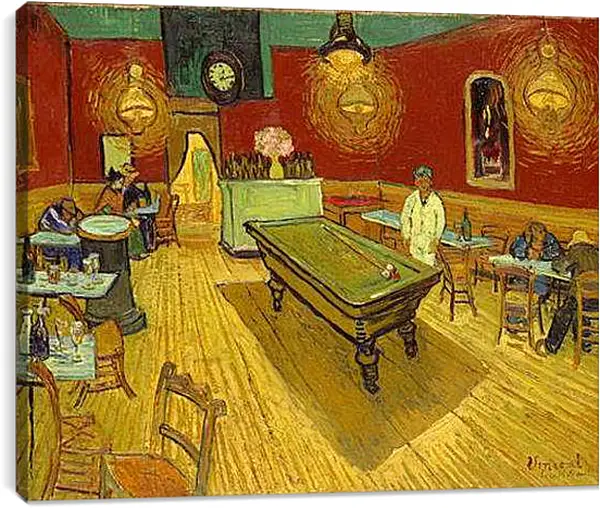 Постер на подрамнике - The Night Cafe - Ночное кафе. Винсент Ван Гог