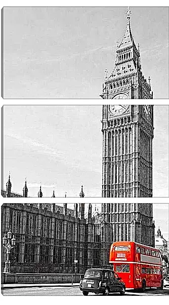 Модульная картина - Биг-Бен и красный автобус