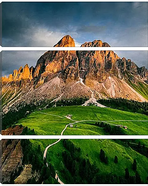 Модульная картина - Хижины возле гор