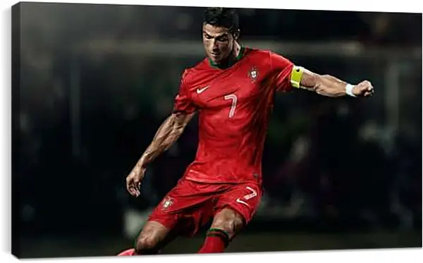 Постер на подрамнике - Криштиану Роналду перед ударом.