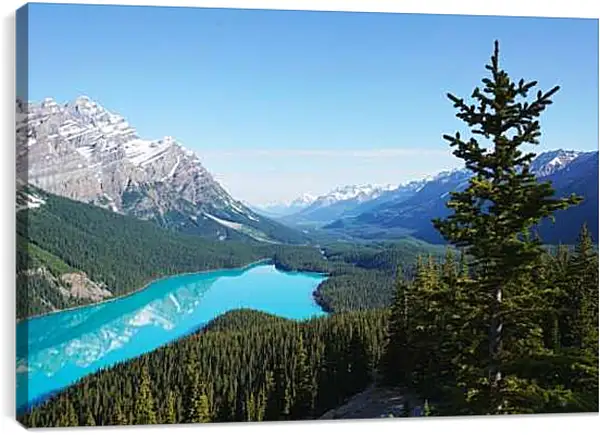 Постер на подрамнике - Бирюзовая вода и горы