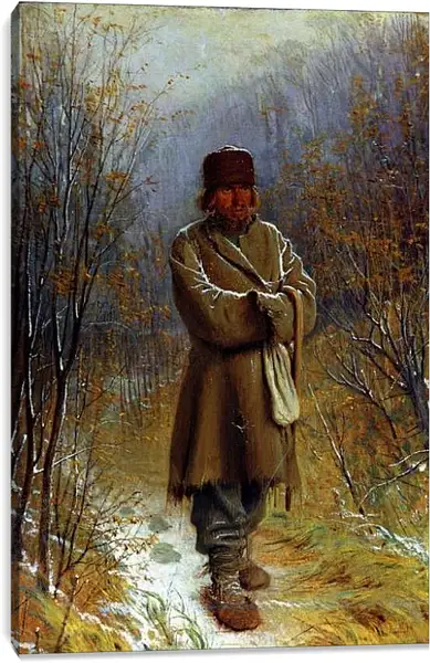 Постер на подрамнике - Созерцатель. Иван Николаевич Крамской