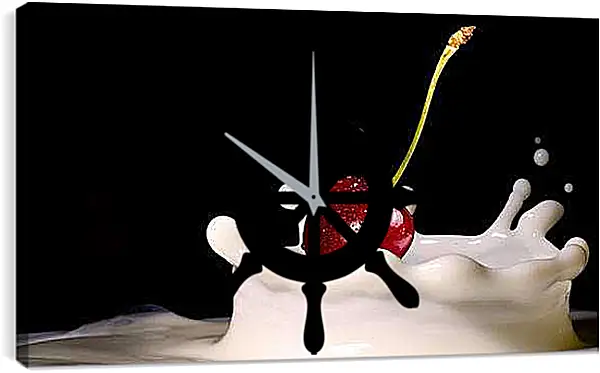 Часы картина - Вишенка. Вишнёвый взрыв.