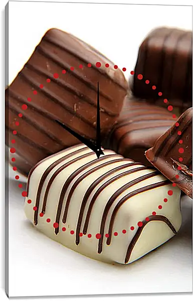 Часы картина - Конфета в белом шоколаде