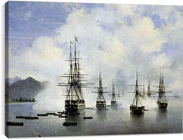 Постер на подрамнике - Десант Н. Н. Раевского у Субаши. Иван Айвазовский