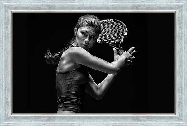 Картина в раме - Девушка с ракеткой (Тенис)