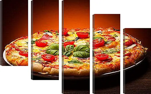 Модульная картина - Тёплая и вкусная пицца. Аппетитная Классика.
