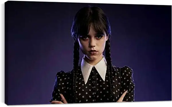 Постер на подрамнике - Строгий взгляд Уэнсдей Аддамс