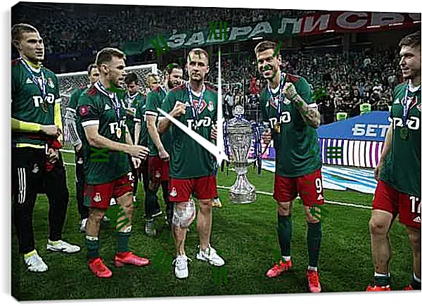 Часы картина - Победа в Кубке России. ФК Локомотив Москва