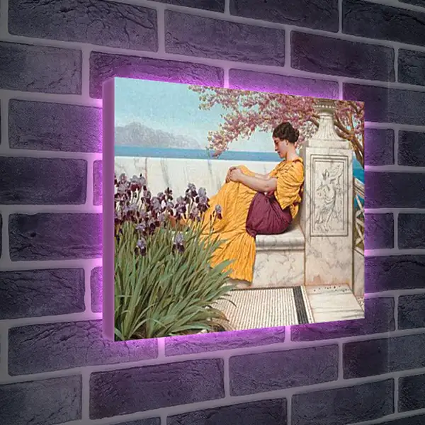 Лайтбокс световая панель - Under the Blossom that Hangs on the Bough. Джон Уильям Годвард