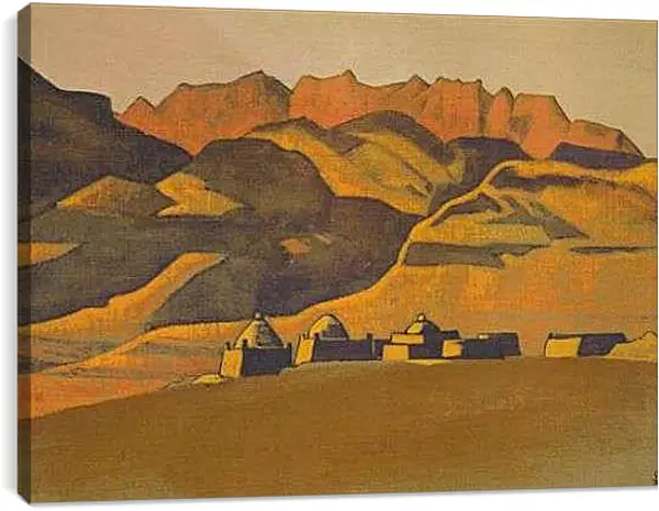 Постер на подрамнике - Киргизский базар в Санчжу. Рерих Николай