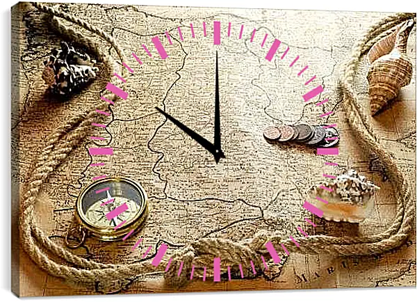 Часы картина - Карта сокровищ