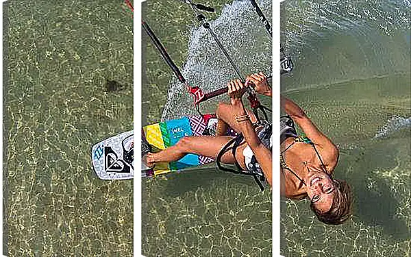 Модульная картина - Скайсерфинг. Девушка