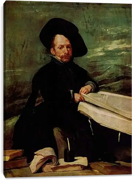 Постер на подрамнике - A Dwarf Holding a Tome in His Lap. Диего Веласкес