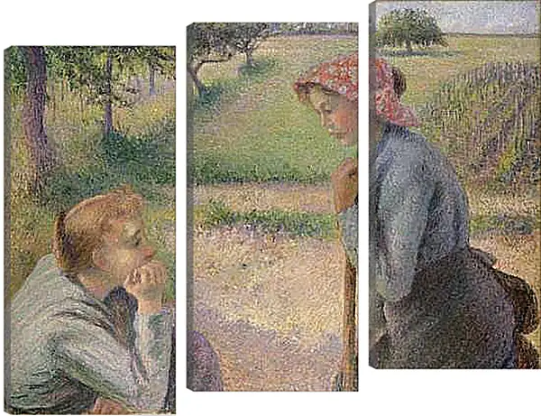 Модульная картина - Молодые крестьянки. Камиль Писсарро