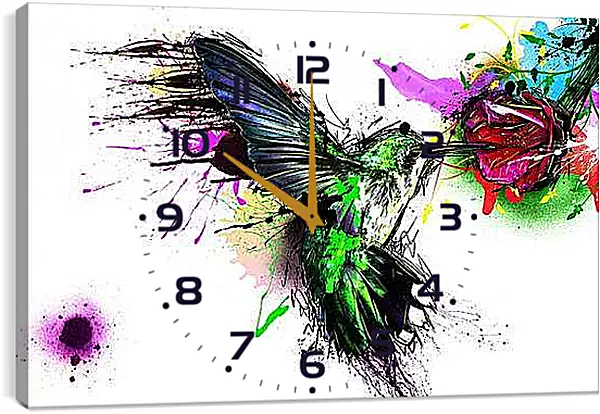 Часы картина - Колибри