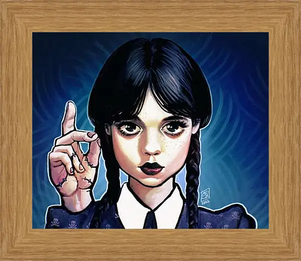 Картина в раме - Уэнсдей Аддамс в веснушках