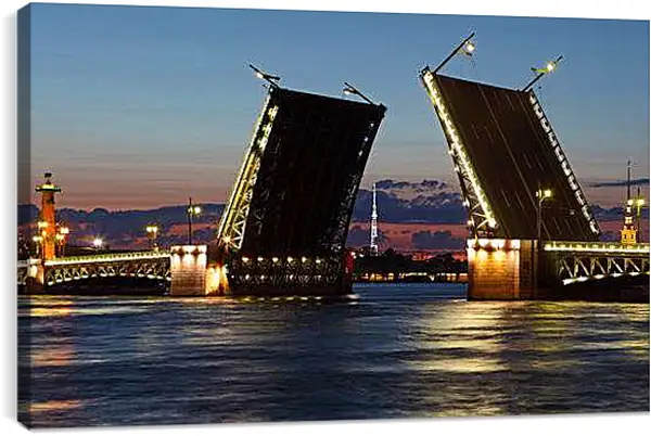 Постер на подрамнике - Разводной мост. Санкт-Петербург.