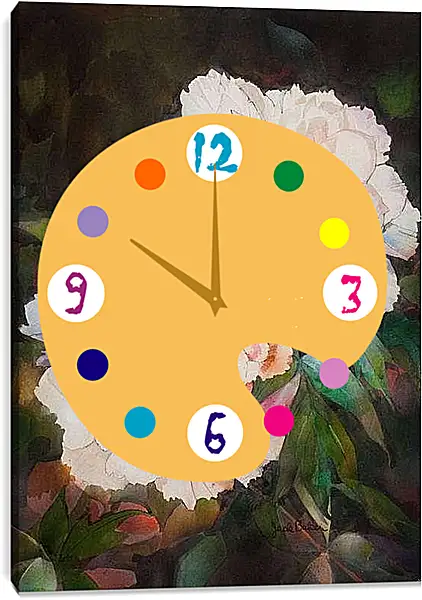 Часы картина - Цветы
