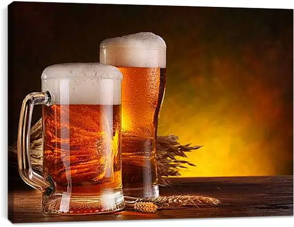 Постер на подрамнике - Пиво пенное. Пенное наслаждение.