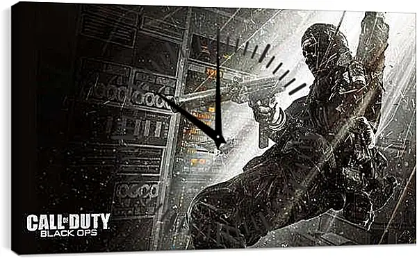 Часы картина - call of duty black ops, soldier, gun