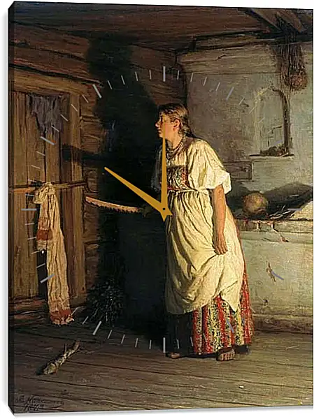 Часы картина - Кто там? Максимов Василий Максимович