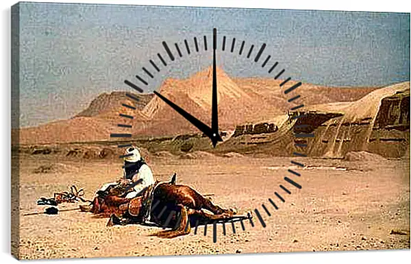 Часы картина - Rider and His Steed In The Desert. Жан-Леон Жером
