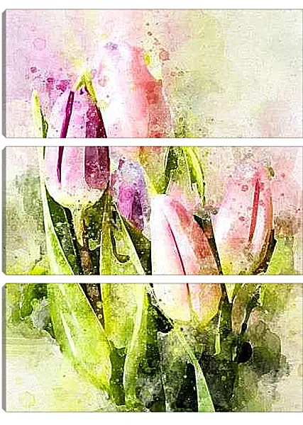 Модульная картина - Тюльпаны арт