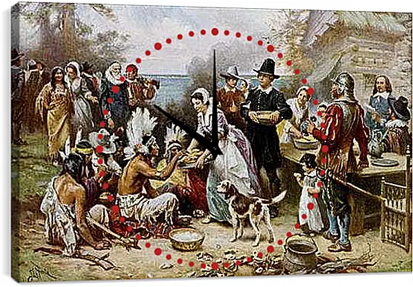 Часы картина - The First Thanksgiving. Жан-Леон Жером