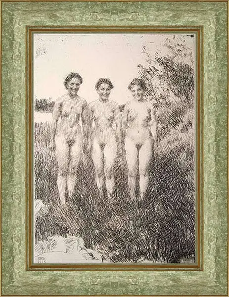 Картина в раме - Tre Systrar. Андерс Цорн