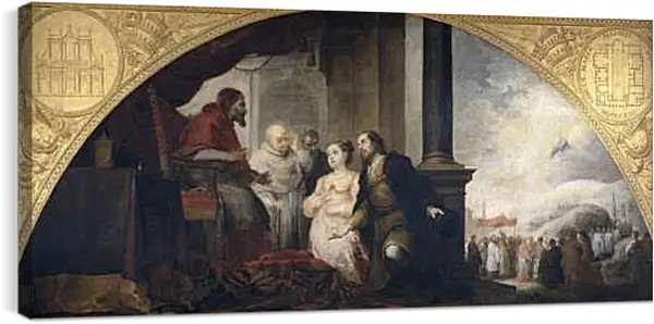 Постер на подрамнике - Аристократ Хуан и его жена рассказывают о своем сне Папе Либерию. Бартоломе Эстебан Мурильо