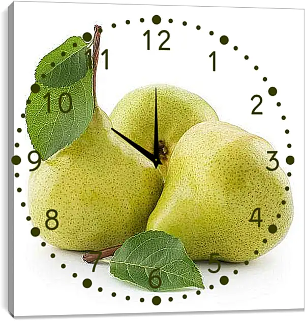Часы картина - Зеленые груши. Сочные Груши.