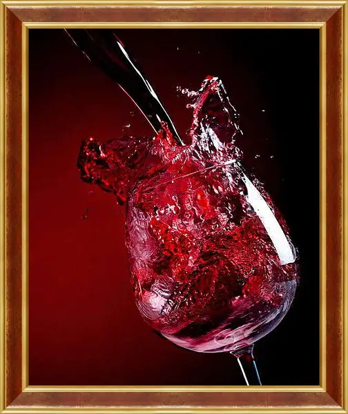 Картина в раме - Брызги красного. Бурлящий Рубин.