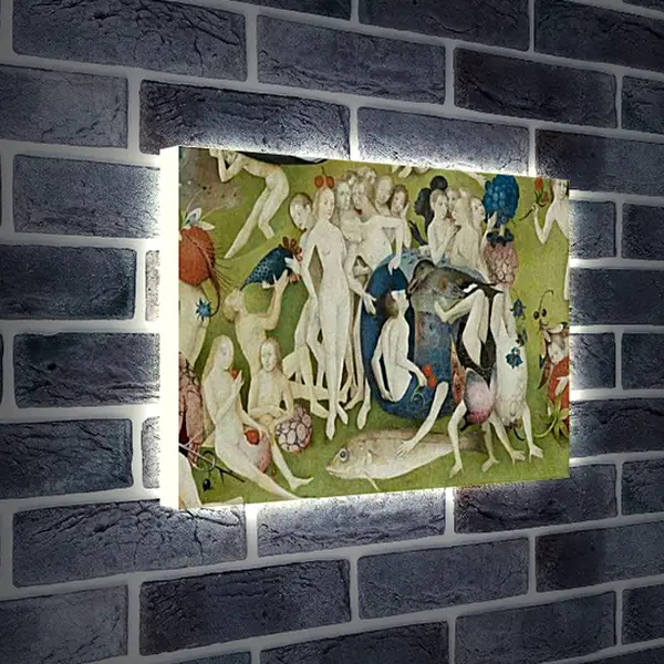 Лайтбокс световая панель - Duck feeding man. Иероним Босх